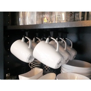 Mug/Cup Hanger |  Kitchen Mug Holders | Kitchen Decor | Pottery Under Cabinet Mount | For Organizing Your Cups and Steins