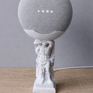 Atlas holding a Google Mini