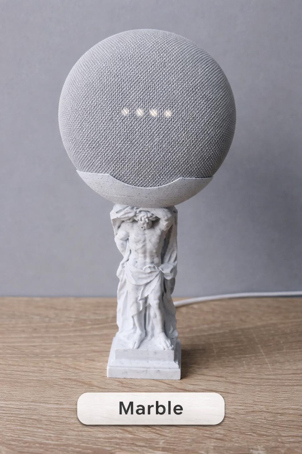 Atlas Holding a Smart Speaker Statue | Fits Google Nest Mini