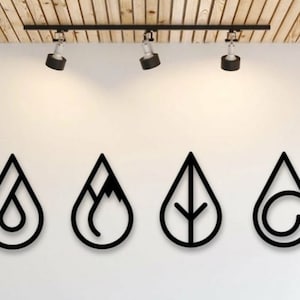The Four Elements - Wall Art - Wind Fire Earth Water