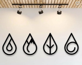 The Four Elements - Wall Art - Wind Fire Earth Water