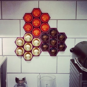 Nespresso Capsule Holder Honeycomb Snowflake Wall Mounted - Any Colors!