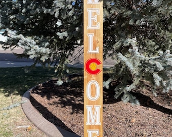 Front porch Colorado welcome sign