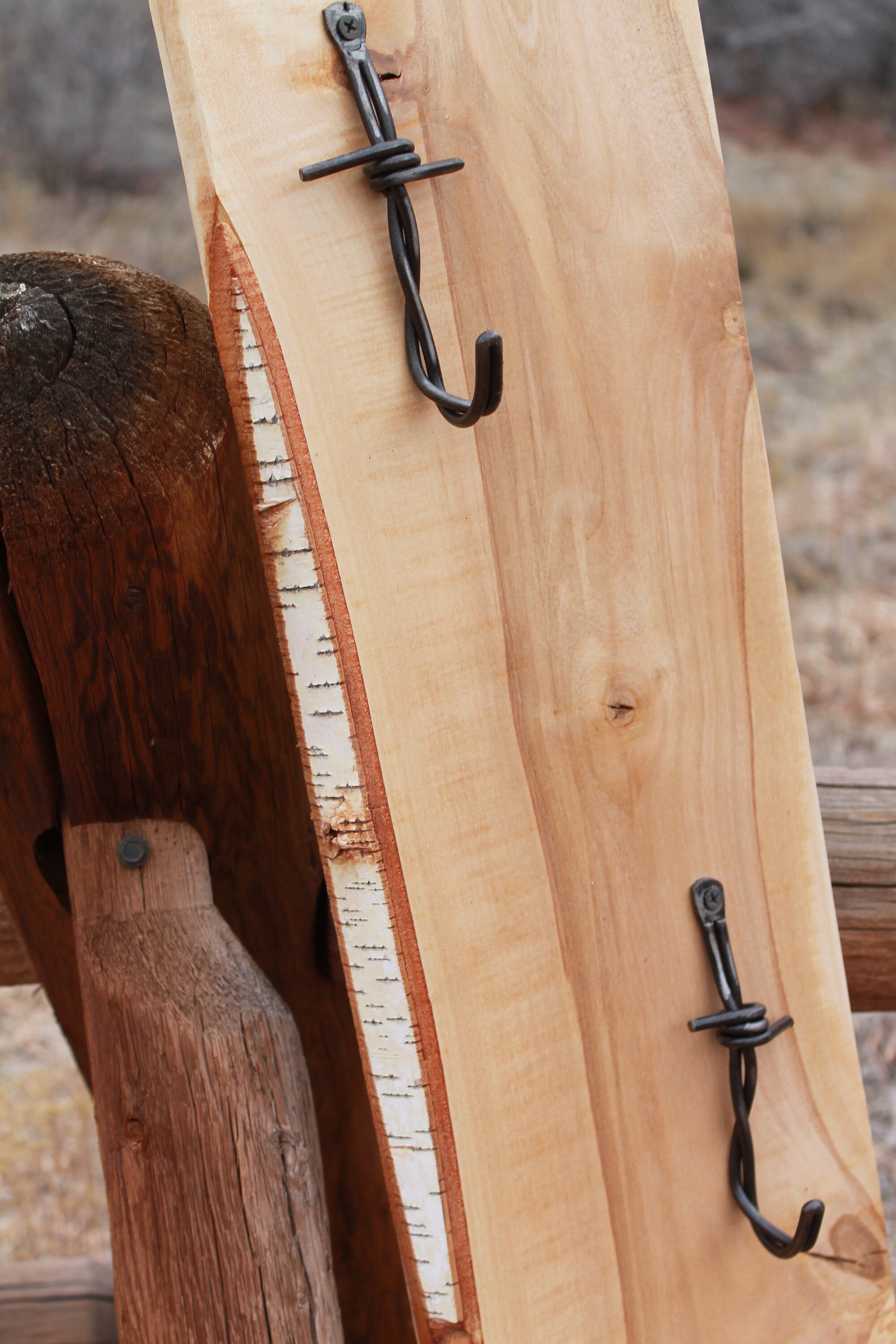 Live Edge Coat Rack Vertical Wall Mounted Coat Rack entryway Coat Rack