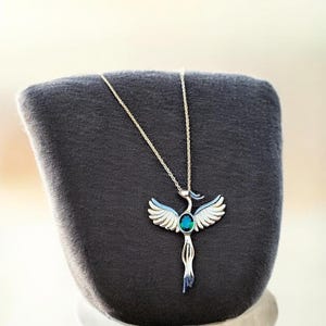 Gold Plated Sterling Silver Phoenix Pendant: Green Zircon Necklace