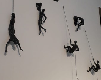 Wall Sculpture, Wall Decor, Climbing Man, Climbing Adventurer,Wall Hanging, Wall Accessory, Rock Climber, Wall Climber,