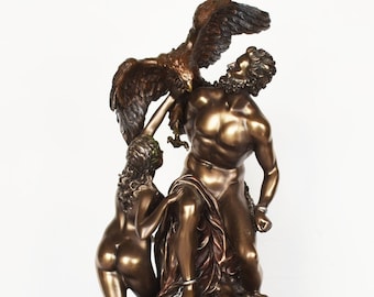 Prometheus Titan God, Fire God, Mythological Statue, Greek Mythology Decor, God Statue, Woman Statue, Eagle Statue