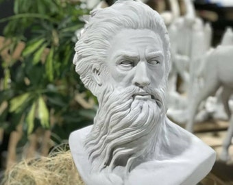 Estatua de Poseidón, Dios griego, Mitología griega, Escultura de Poseidón, Estatua romana, Regalo hueco, Regalo de Navidad, Escultura de busto de Poseidón