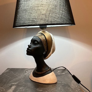 Sculpture Lampshade, African Woman Lampshade, Decorative Lampshade, Black Woman Statue, Bust Lampshade, Modern Sculpture, Room Accessory