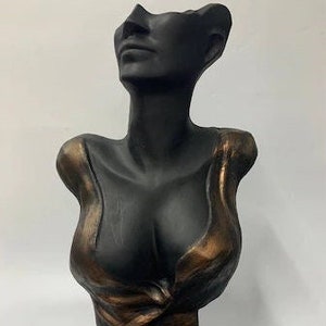 Decorative Sculpture, Face Sculpture, Female Bust, Female Body, Decorative Object, Face Sculpture, Accessory, Home Design, Handmade Bust
