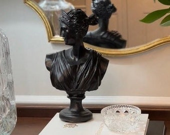 Diosa Romana Griega Diana Busto de Artemisa, 12.6 pulgadas, Busto Diana, Busto Decorativo, Busto de Diseño, Busto de Artemisa, Busto de Mujer, Busto de Mujer Negra,