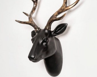 Herten hoofd muur decor, muur accessoire, muur decor, huis accessoire, herten sculptuur, muur opknoping herten sculptuur, dieren hoofd, kerstcadeau