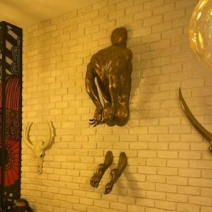 Wall Man Sculpture, Sports Man Sculpture, Climbing Man Sculpture, Rock Climber, Wall Climber, Wall Sculpture, Wall Accessory, Man Sculpture,