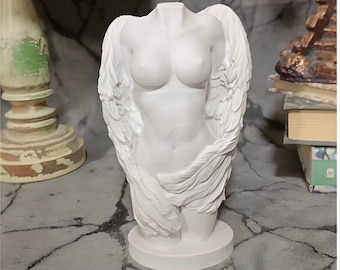 Female Body Statue, Winged Female Bust, Sexy Female Statue, Female Tors, Ancient Greek Mythological Sculpture