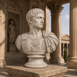 augustus caesar, augustus bust, roman emperor, roman bust, roman statue, roman sculpture, ancient rome decor, roman empire decor, classical bust, history lover gift, office decor, bookshelf decor, caesar statue