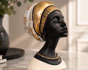 Woman Statue, African Woman Bust, Female Bust, African Statues, Black Woman Statue, Decorative Sculpture, Home Accessory, Design Statue