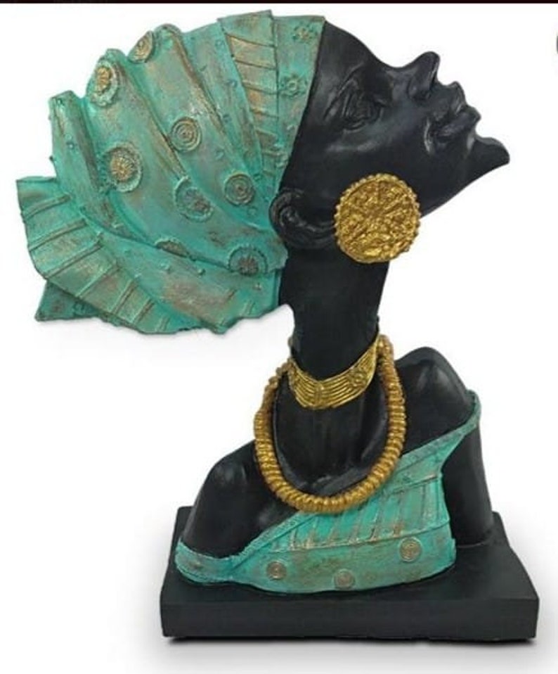 Decorative Sculpture,Home Accessory,Design sculpture,Christmas gift Woman statue,Woman Bust Sculpture,african statues,Black Woman sculpture