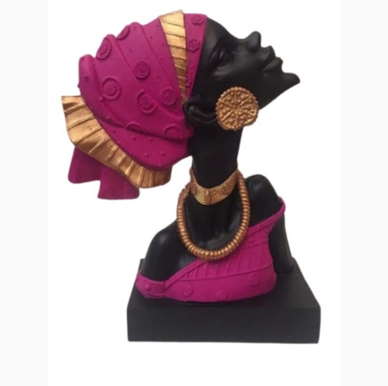 Decorative Sculpture,Home Accessory,Design sculpture,Christmas gift Woman statue,Woman Bust Sculpture,african statues,Black Woman sculpture