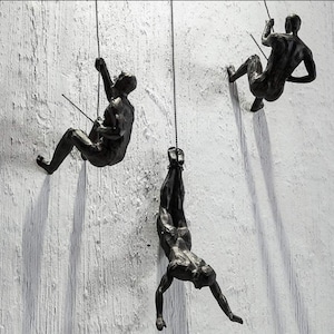 Wall Sculpture, Climbing Adventurer, Wall Decor, Wall Hanging, Wall Accessory, Rock Climbing, Wall Climbing, Wall Hanging, Set of 3