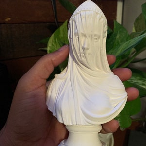 The Veiled Lady Bust, Black Veiled Lady, 5.51 inch, Small Veiled Lady, Woman Bust, Miniature Sculpture, Virgin Mary Statue, Black Woman Bust