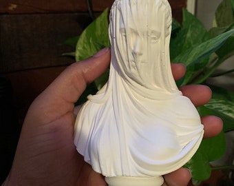 The Veiled Lady Bust, Black Veiled Lady, 5.51 inch, Small Veiled Lady, Woman Bust, Miniature Sculpture, Virgin Mary Statue, Black Woman Bust