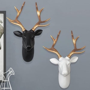 Deer Head Wall Decor, Wall Accessory, Wall Decor, Home Accessory, Deer Sculpture, Wall Hanging Deer Sculpture, Animal Head,Deer Object,