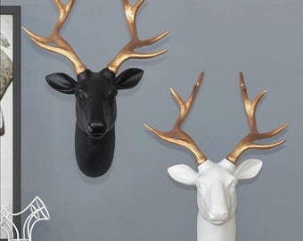 Herten Hoofd Wall Decor, Muur Accessoire, Muur Decor, Home Accessoire, Herten Sculptuur, Wall Hanging Herten Sculptuur, Animal Head, Herten Object,