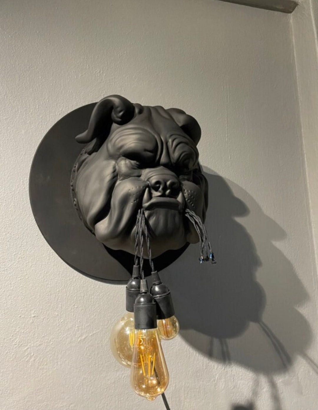 Dog Sculpture on the Wall Dog Figure Lighting Wall - Etsy