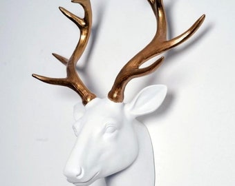Herten hoofd muur Decor, Muur accessoire, Wand Decor, Home Accessoire, Herten Sculptuur, Muur Hangende Herten Sculptuur, Dierlijke Kop, Kerstcadeau