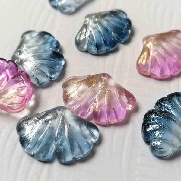 Lampwork glass leaf beads | glass beads for jewellery making | 10 pieces