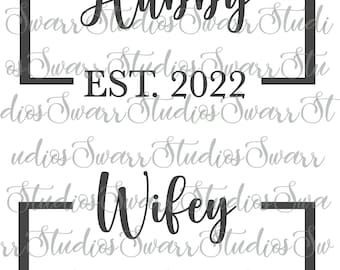 Hubby Wifey SVG Decal Labels File for Wedding