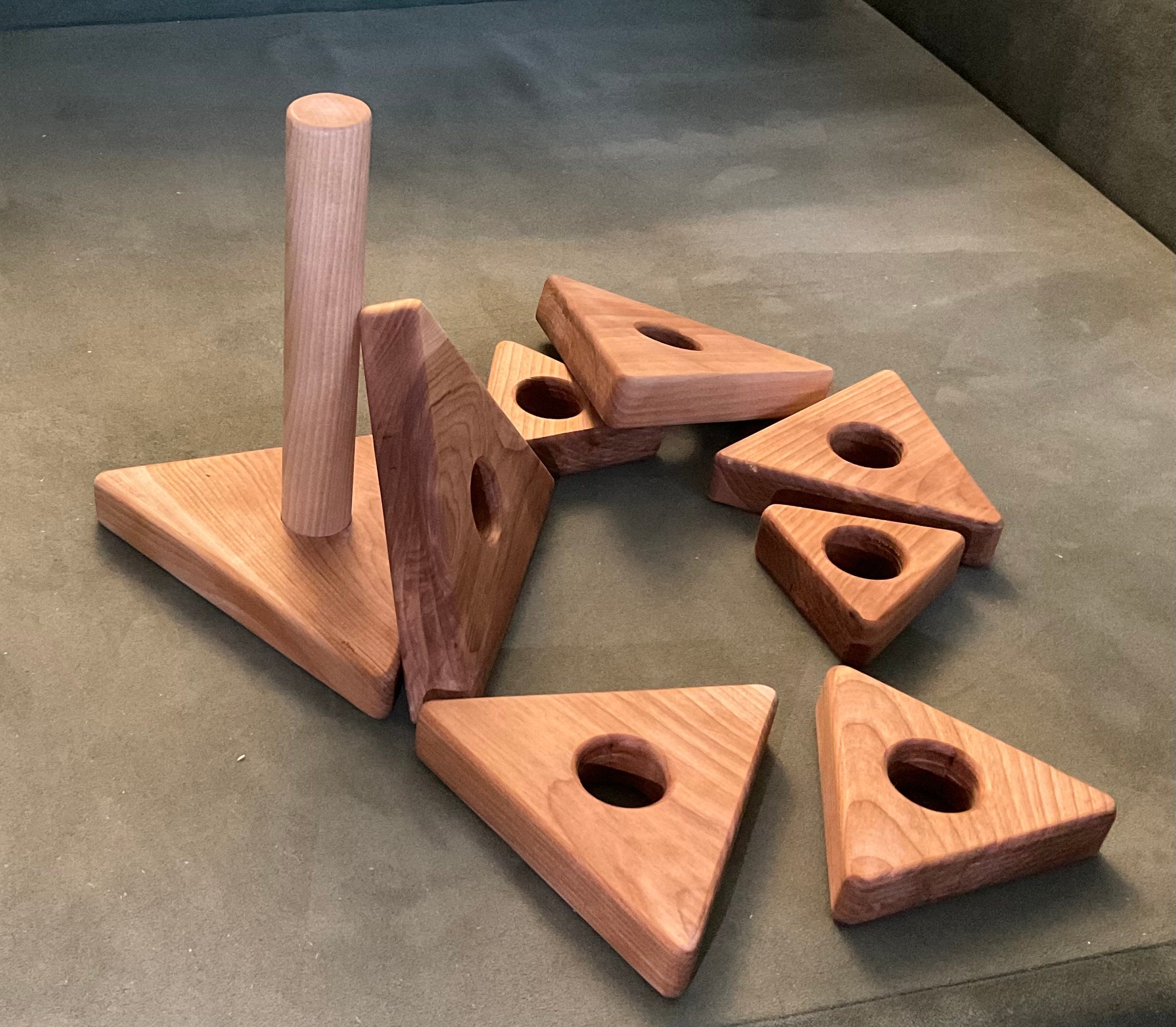 Triangle Stacking Blocks Handmade Wooden Triangle Stacking Toy - Canadian Made! - Etsy