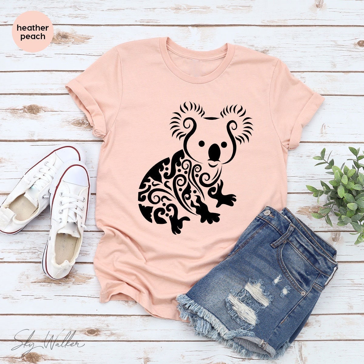 Discover Koala T-Shirt, Funny Animal Shirt, Floral Koala T-Shirt