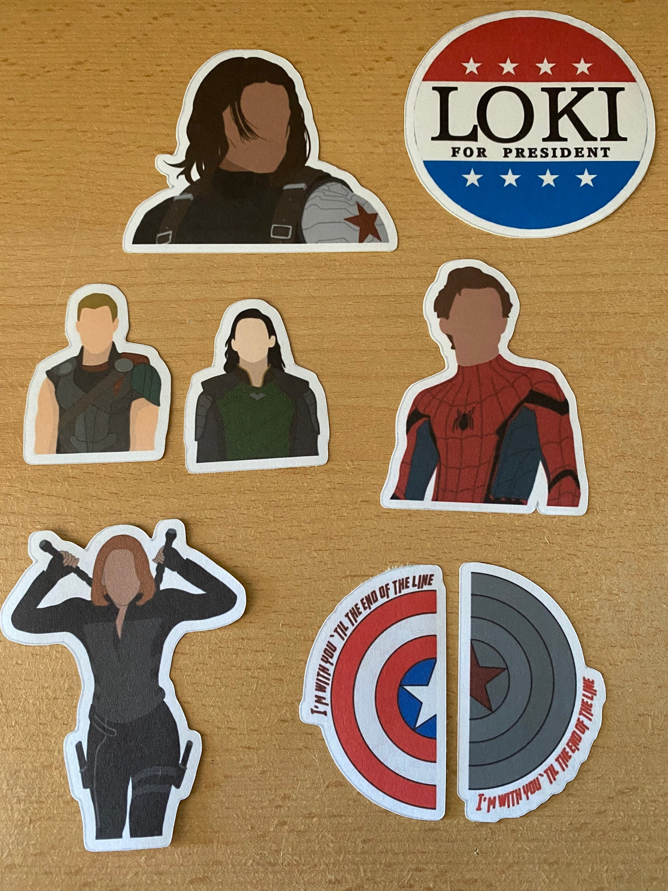 Stickers Marvelcharacterquotes pack of 6 matte print. | Etsy