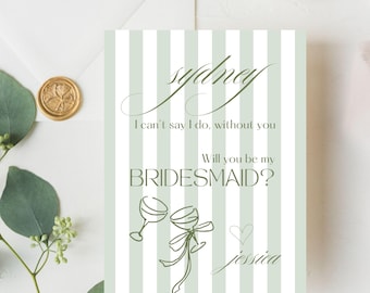 Bridesmaid Proposal Card, Matron of Honor, Bridesmaid Gift Idea, Bridesmaid Card, Personalized Gift, Wedding
