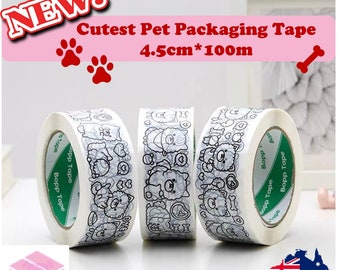 100 metres!!! Cute Pet Packaging tape Shipping Tape Sticky Roll Dog Print Packing box Gift Sealing Wrapping Packaging for DIY Gift Box