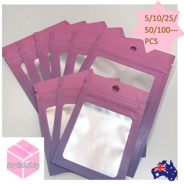 GRANDES tailles !! Pochette zippée mat dégradé rose violet, sac d'emballage postal refermable refermable