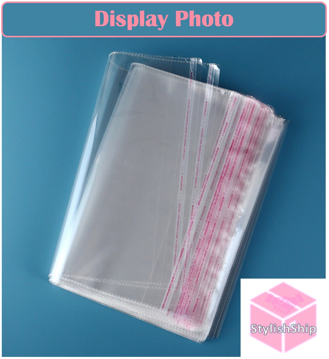 100pcs - 80um Cello Bag BOPP Plastic Bags Self Seal Adhesive Clear ...