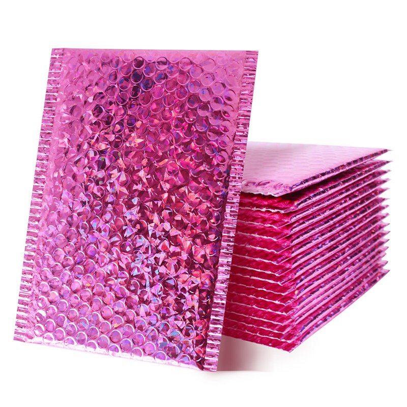20/50 PCS Holographic Bubble Mailer Padded Metallic Hot Pink Etsy