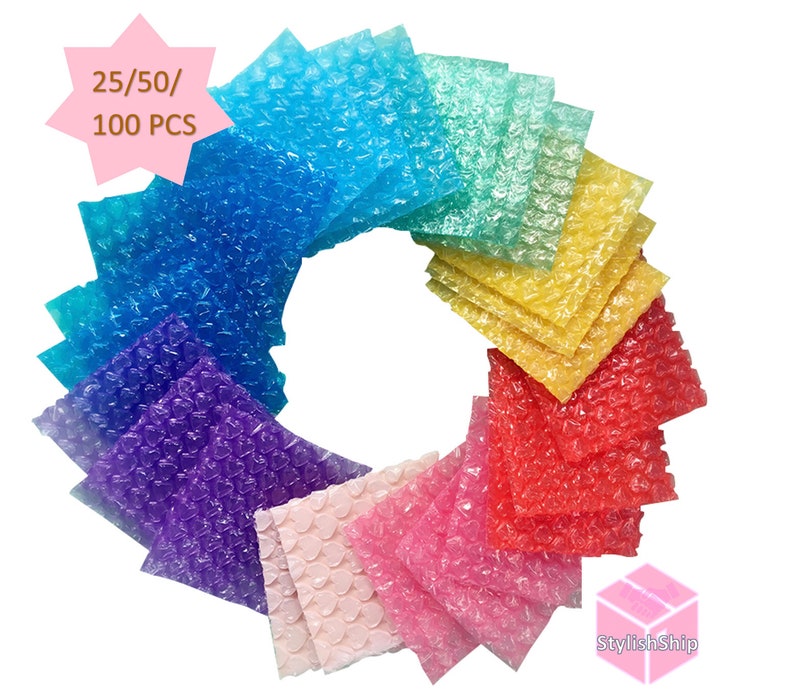 10x10cm Bubble pouches padded clear bubble wrap bag protective bubble cushion assorted colours shipping bag supply packaging 