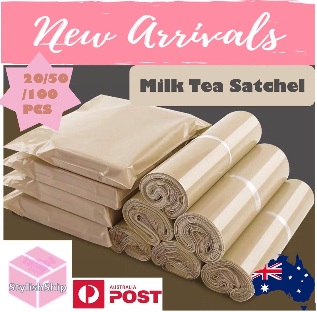 NEW SIZE!! Milk Tea Colour Satchel Poly Mailer Courier Bag Adhesive ...