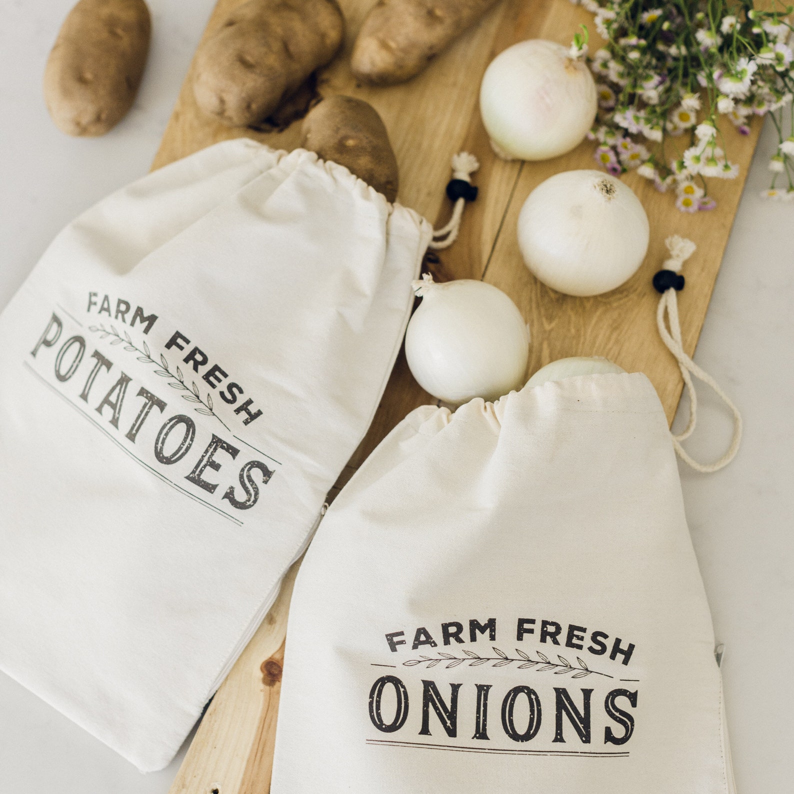 Farmhouse Potato and Onion Storage Bags for Pantry 16 X Etsy