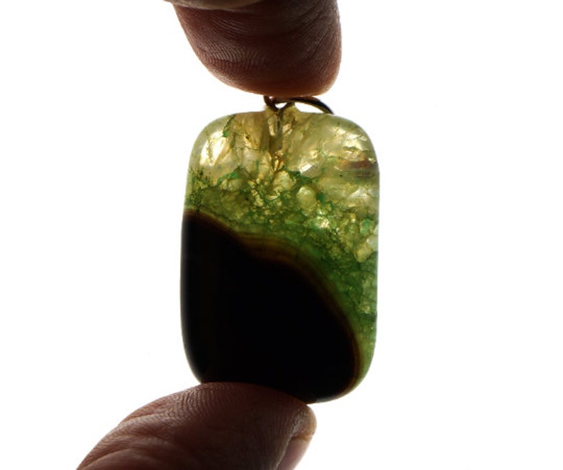 unique Black green druzy agate cabochon stone EA296 for necklace supply for pendant Interesting