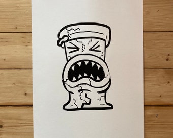 Screenprint 'Loo' - Black