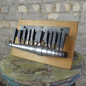 Enlarged Lathe Turning Tools, antique school model: rare original 1950s German educational classroom visual aid scale metalworking demo