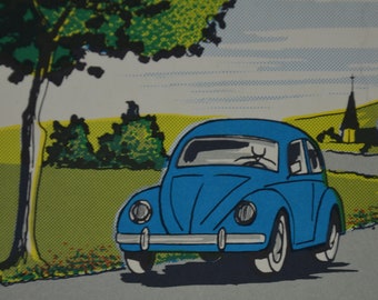 VW Bug Swatch Version VW Beetle Print Art VW Bug Swatch Version VW Beetle Print Art