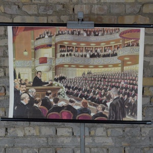 Assemblea nazionale di Weimar, Repubblica di Weimar: Poster educativo tedesco vintage originale degli anni '60