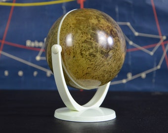 Small Scientific Lunar Globe: original vintage educational German Astronomy Astrology Moon Space exploration Star Night Sky Academia 1990s