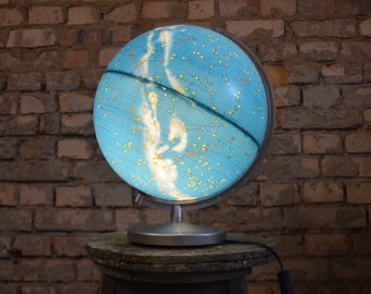 Globe céleste lumineux : original vintage des années 1980 éducatif Constellations du ciel nocturne Étoiles Planète Voie lactée Astronomie Astrologie Lampe spatiale