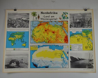 Old Map Sahara Etsy